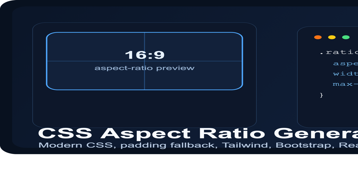 CSS Aspect Ratio Generator | Aspect Ratio Calculator